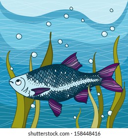 Bright fish in the blue sea