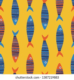 Bright fishes vector seamless