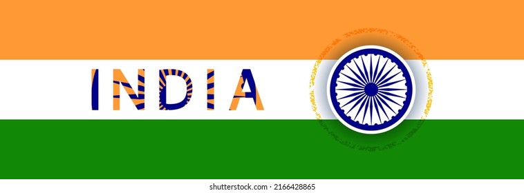 Bright flag of India. Banner for Independence Day.