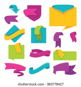 bright flags, banners, tags and ribbons collection