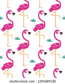 Bright flamingo pattern 