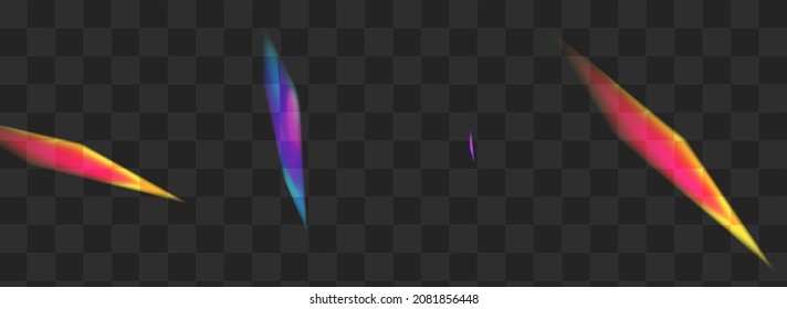 Bright Flare Vector Transparent Panoramic Background. Shine Glints Abstract Branch. Rainbow Kaleidoscope Christmas Banner. Glow Paper Glitch Poster.