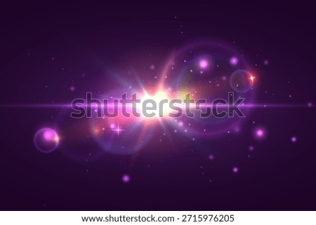 A bright flash. A bright beam of light, glowing particles, a bright star effect. A flash of light and an explosion.