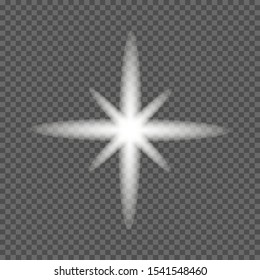 A bright flash of the correct form of white light. Glitter of white light.