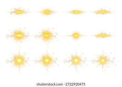 Brilhante ignição flash em fundo preto com trilhas de faísca brilhante, forte radiância e efeito de flare cinematográfico ideal para arte vetorial dramática e elementos de design gráfico luminoso
