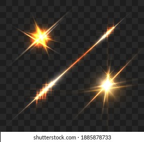 A bright flash of light flickering on a transparent background, for vector illustrations and backgrounds.	