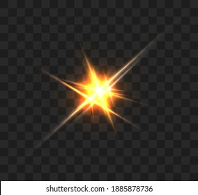 Ein heller Blitz von flackerndem Licht auf transparentem Hintergrund, für Vektorgrafiken und Hintergründe.	