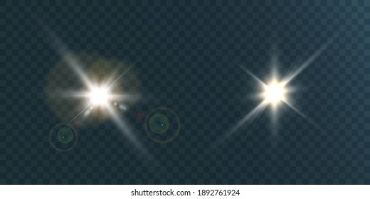 A bright flash of light flickering on a transparent background, for vector illustrations and backgrounds.	