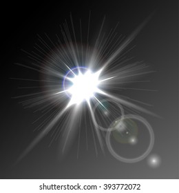 a bright flash of light, glare, detail design, vector eps 10