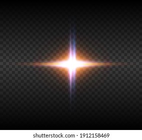 
Heller Lichtblitz mit Linsenfackeln und -strahlen für Vektorgrafiken und Hintergründe.