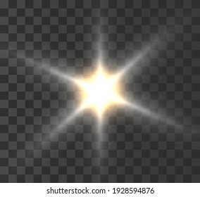  Bright flash of light, new star, bright sun for vector illustrations.