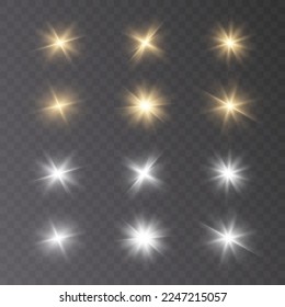 Bright flash of light, new star, bright sun for vector illustration.