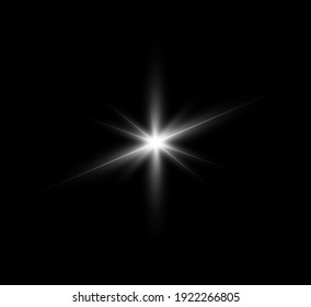 
Bright flash of light on a transparent background vector illustration.