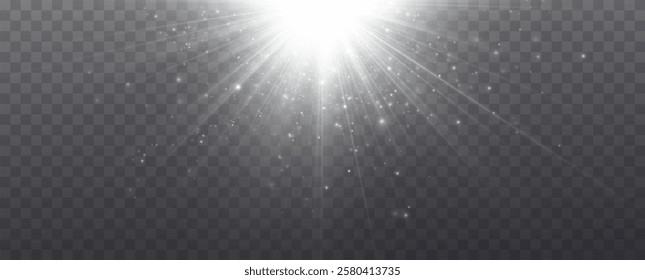 A bright flash of light.shine.