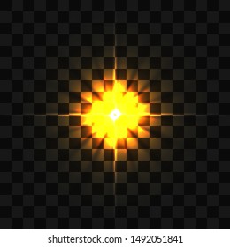 bright flash in space. beautiful bright light. light for new year and christmas. light for banners. explosion flash