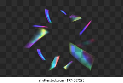 Bright Flash Vector Transparent Background. Holo Glitter Glamour Branch. Gradient Foil Realistic Backdrop. Shine Carnival Spectrum Template.