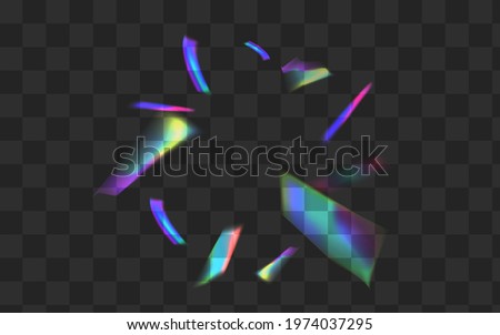 Bright Flash Vector Transparent Background. Holo Glitter Glamour Branch. Gradient Foil Realistic Backdrop. Shine Carnival Spectrum Template.