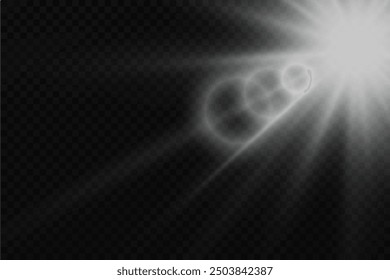 Bright flashes. Lens flare light effect. Sun rays with rays.EPS10...