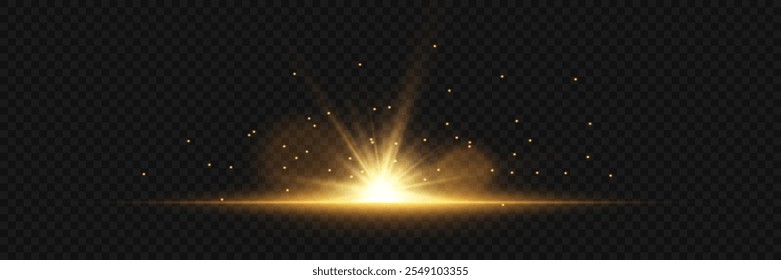 Brillantes destellos de líneas de luz. Flash de estrella, luces y chispas. Sobre un fondo transparente.