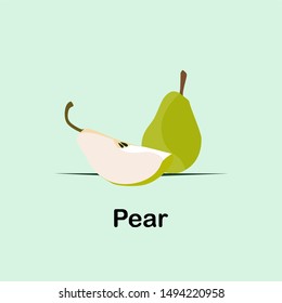 Bright flat fresh pear design