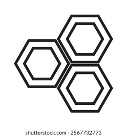 Bright flat hexagon shape design illustration, versatile for school and stationery themes. Great for educational, geometric, or modern design projects.