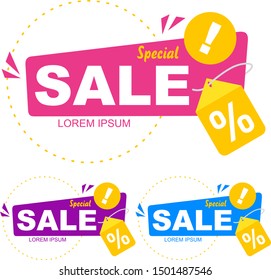 Bright flat modern design. Sale banner discount