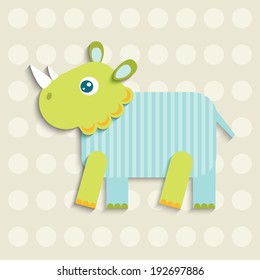 bright flat parts of the rhinoceros with shadows