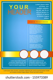 Bright flayer or cover template blue and yellow