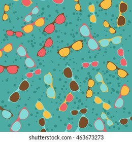 Bright flip flops seamless pattern on a blue background.