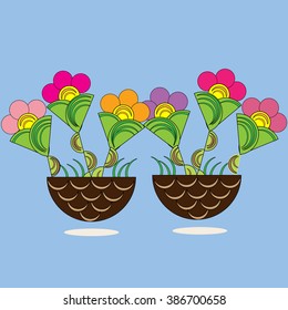 Bright floral background. Floral decor element.