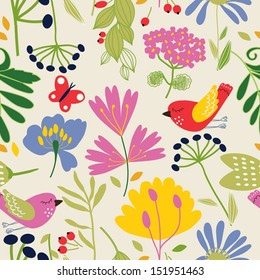 Fondo floral brillante. Se puede utilizar un patrón sin problemas para fondos de paredes, rellenos de patrones, fondos de páginas web, texturas superficiales. 