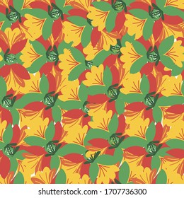 Heller floraler Hintergrund aus handgemachten Vektorillustrationen auf weißem, isoliertem Hintergrund.