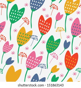 Bright floral background.Seamless pattern can be used for wallpapers, pattern fills, web page backgrounds,surface textures.