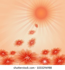 bright floral design, vector illustration