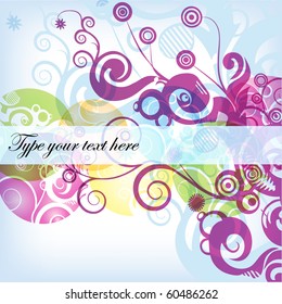 Bright floral grunge background