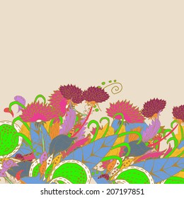 Bright floral ornament for background