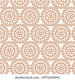 Bright Floral Pattern with Repeating Geometric Design