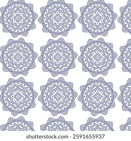 Bright Floral Pattern with Repeating Geometric Design