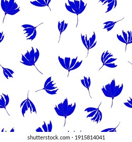 Helles Blumenmuster. Nahtloser Hintergrund. Handgezeichnete Illustration von großen Blumenköpfen in fester Farbe. Tuch, Spinnennetze, Düsen, Schreibwaren und Verpackungspapier, Hintergrund für Einladungen, 