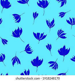 Bright floral pattern. Seamless background. Hand drawn modern illustration of large flower heads on solid color. Cloth,  web, nozzle, stationery and wrapping paper design, background for invitations, 