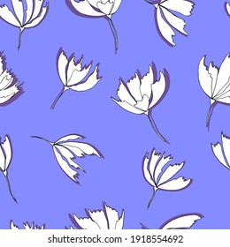 Patrón floral brillante. El fondo es impecable. Dibujo manual de la moderna ilustración de grandes cabezas de flores en color sólido. Ropa, web, boquilla, papel y diseño de papel de embalaje, fondo para invitaciones, 
