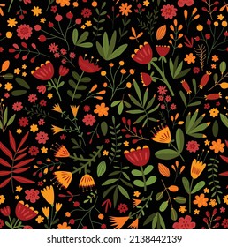 Bright Floral pattern in the small flower. "Ditsy print". Motifs scattered random. Seamless vector texture. Elegant template for fashion prints. Printing with small flowers. Fabric, paper