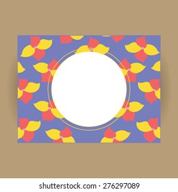 Bright floral rectangle vector card for wedding, invitation, greeting, anniversary, celebration, party, congratulation, compliments, business (flowers, daisy)