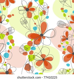 Bright floral seamless background