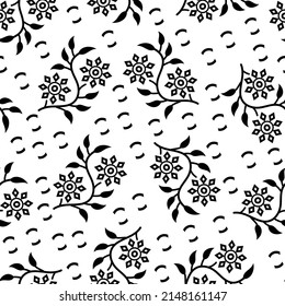 Bright floral seamless Black Pattern with beautiful Flowers for fashion Design, Print, Textile