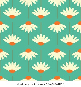 Bright floral seamless chamomile pattern 