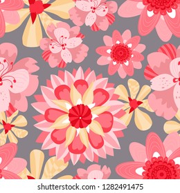 Bright floral seamless pattern