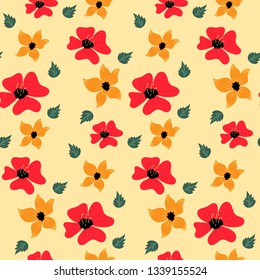 Bright floral seamless pattern