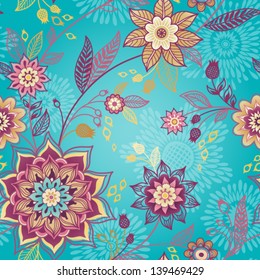 Bright floral seamless pattern.