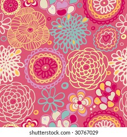 Bright floral seamless pattern